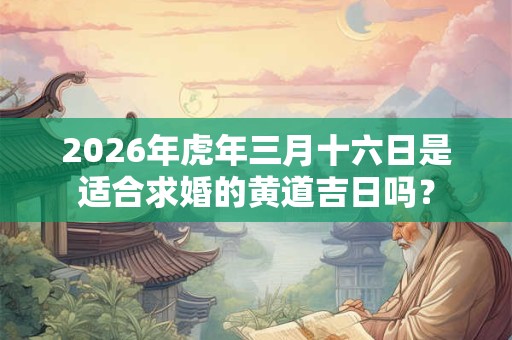2026年虎年三月十六日是适合求婚的黄道吉日吗？