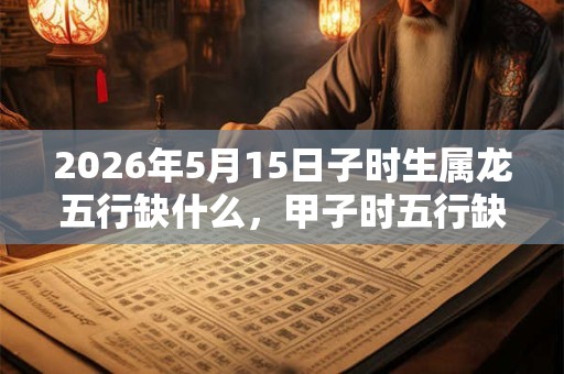 2026年5月15日子时生属龙五行缺什么，甲子时五行缺什么
