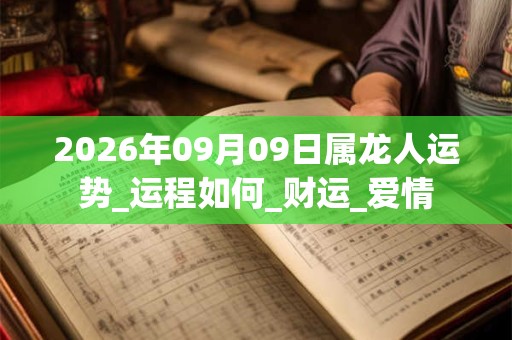 2026年09月09日属龙人运势_运程如何_财运_爱情
