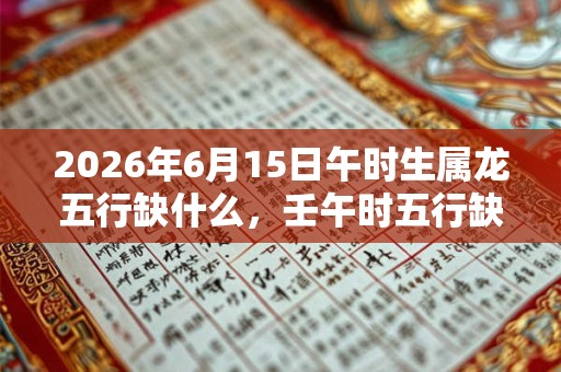 2026年6月15日午时生属龙五行缺什么，壬午时五行缺什么