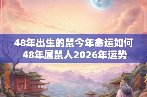48年出生的鼠今年命运如何 48年属鼠人2026年运势