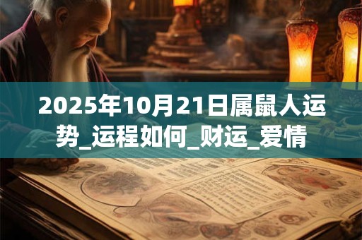 2025年10月21日属鼠人运势_运程如何_财运_爱情