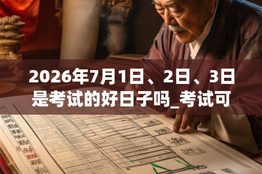 2026年7月1日、2日、3日是考试的好日子吗_考试可以吗
