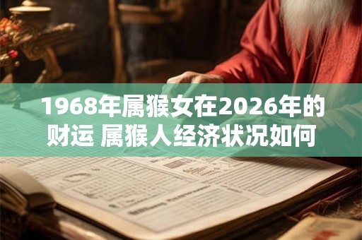 1968年属猴女在2026年的财运 属猴人经济状况如何 1968年属猴女在2026年的财运 属猴人经济状况如何