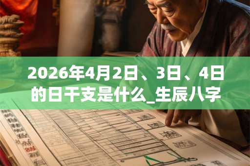 2026年4月2日、3日、4日的日干支是什么_生辰八字