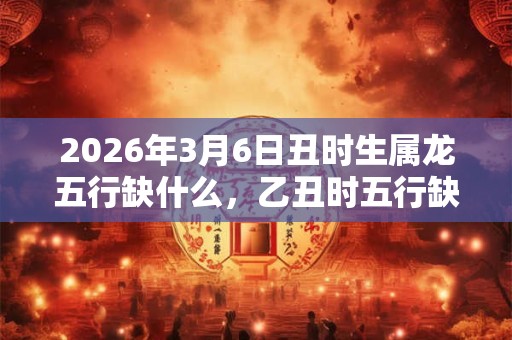 2026年3月6日丑时生属龙五行缺什么，乙丑时五行缺什么