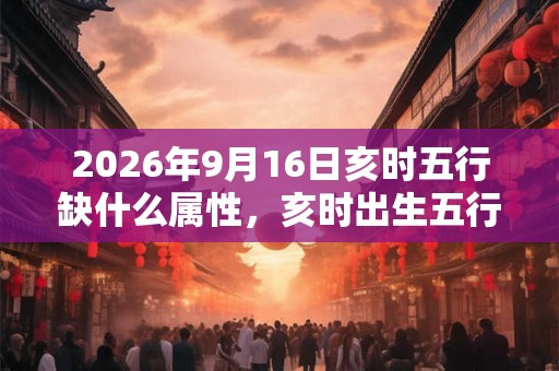 2026年9月16日亥时五行缺什么属性，亥时出生五行缺什么