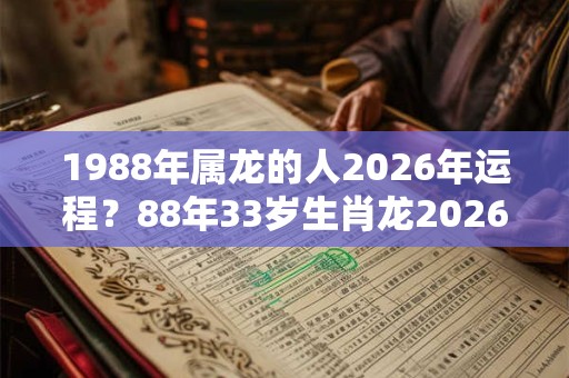 1988年属龙的人2026年运程？88年33岁生肖龙2026年运势