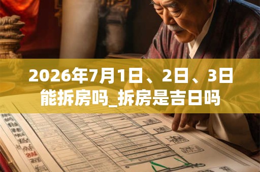 2026年7月1日、2日、3日能拆房吗_拆房是吉日吗