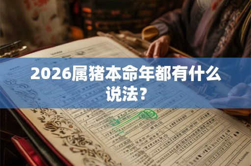 2026属猪本命年都有什么说法？
