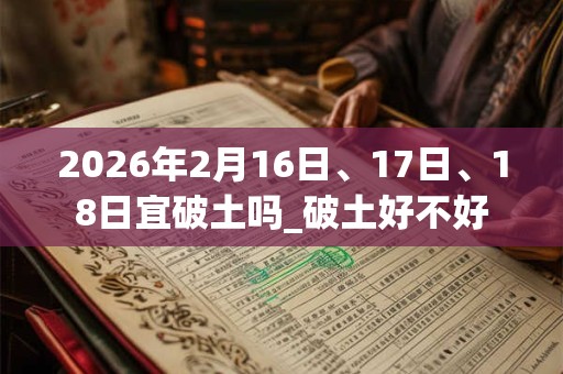 2026年2月16日、17日、18日宜破土吗_破土好不好