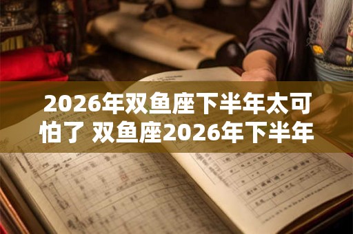 2026年双鱼座下半年太可怕了 双鱼座2026年下半年运势如何