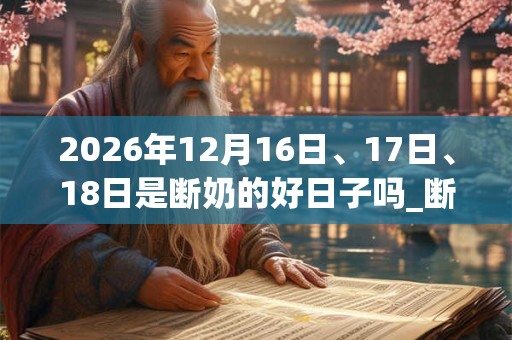 2026年12月16日、17日、18日是断奶的好日子吗_断奶可以吗