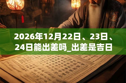 2026年12月22日、23日、24日能出差吗_出差是吉日吗