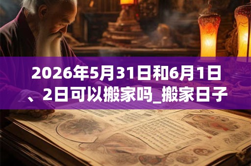 2026年5月31日和6月1日、2日可以搬家吗_搬家日子好吗