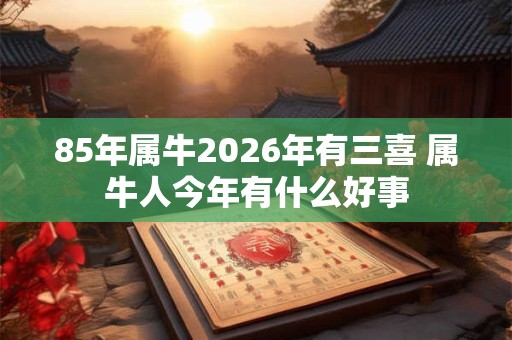 85年属牛2026年有三喜 属牛人今年有什么好事