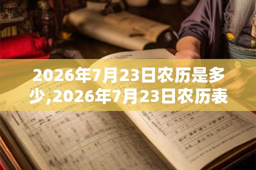 2026年7月23日农历是多少,2026年7月23日农历表