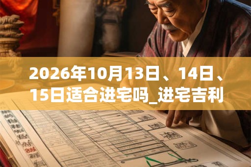 2026年10月13日、14日、15日适合进宅吗_进宅吉利吗