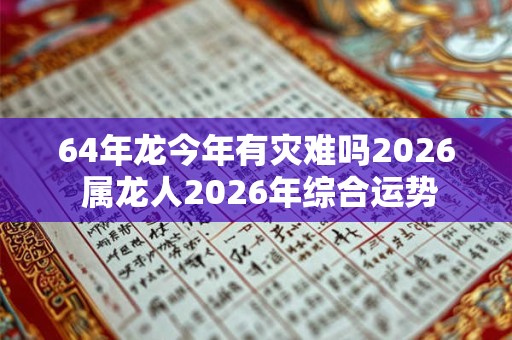 64年龙今年有灾难吗2026 属龙人2026年综合运势
