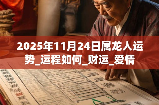 2025年11月24日属龙人运势_运程如何_财运_爱情