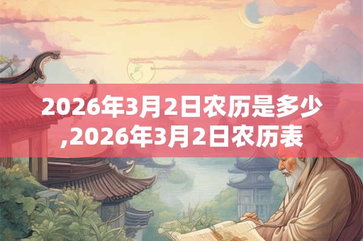 2026年3月2日农历是多少,2026年3月2日农历表