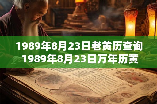 1989年8月23日老黄历查询 1989年8月23日万年历黄道吉日