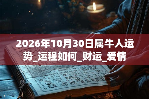 2026年10月30日属牛人运势_运程如何_财运_爱情 2026年10月30日属牛人运势_运程如何_财运_爱情