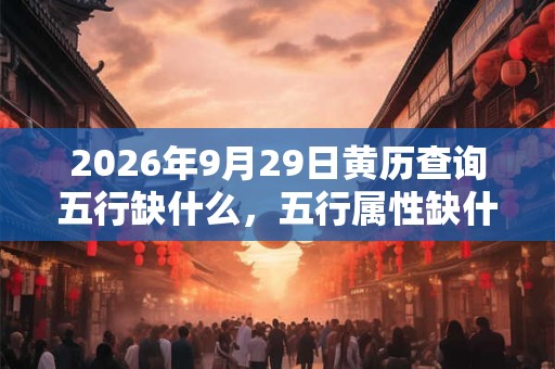 2026年9月29日黄历查询五行缺什么,五行属性缺什么 2026年9月29日黄历查询五行缺什么,五行属性缺什么