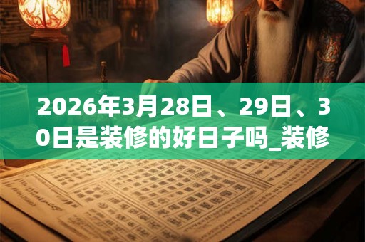 2026年3月28日、29日、30日是装修的好日子吗_装修可以吗