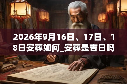 2026年9月16日、17日、18日安葬如何_安葬是吉日吗