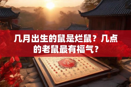 几月出生的鼠是烂鼠？几点的老鼠最有福气？