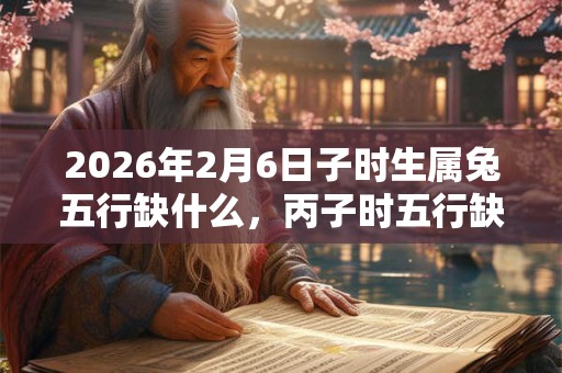 2026年2月6日子时生属兔五行缺什么，丙子时五行缺什么