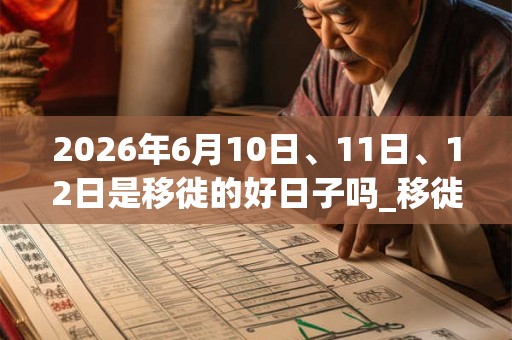 2026年6月10日、11日、12日是移徙的好日子吗_移徙可以吗