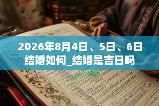 2026年8月4日、5日、6日结婚如何_结婚是吉日吗