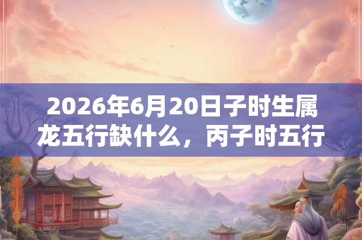 2026年6月20日子时生属龙五行缺什么，丙子时五行缺什么