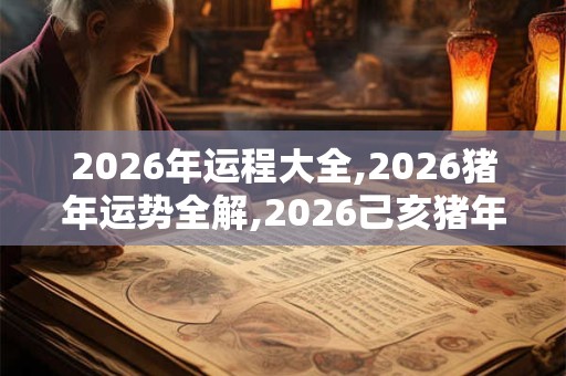 2026年运程大全,2026猪年运势全解,2026己亥猪年运程