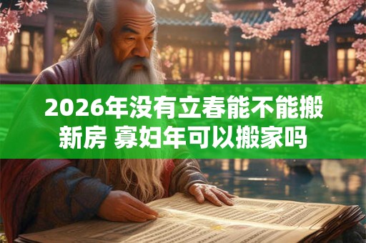 2026年没有立春能不能搬新房 寡妇年可以搬家吗