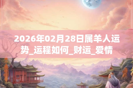 2026年02月28日属羊人运势_运程如何_财运_爱情