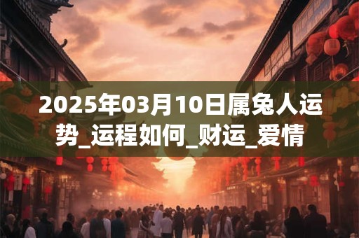2025年03月10日属兔人运势_运程如何_财运_爱情