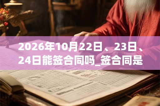2026年10月22日、23日、24日能签合同吗_签合同是吉日吗