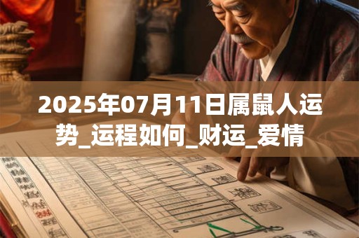 2025年07月11日属鼠人运势_运程如何_财运_爱情
