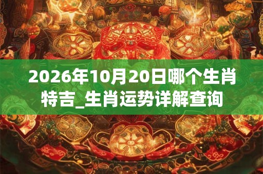 2026年10月20日哪个生肖特吉_生肖运势详解查询