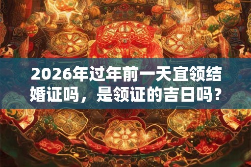 2026年过年前一天宜领结婚证吗，是领证的吉日吗？