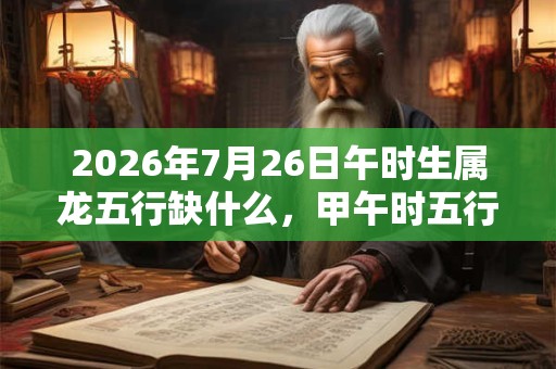 2026年7月26日午时生属龙五行缺什么，甲午时五行缺什么