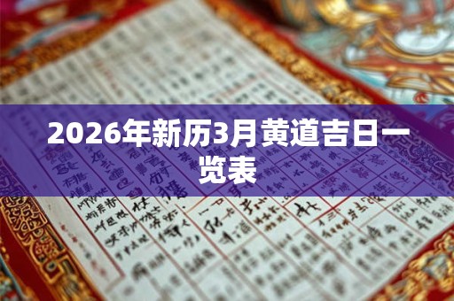 2026年新历3月黄道吉日一览表