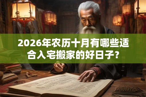 2026年农历十月有哪些适合入宅搬家的好日子？