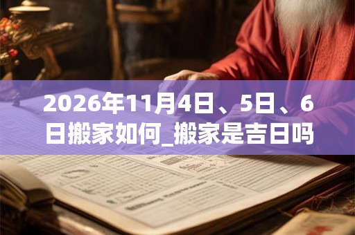 2026年11月4日、5日、6日搬家如何_搬家是吉日吗
