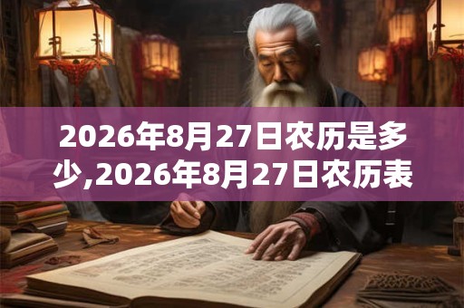 2026年8月27日农历是多少,2026年8月27日农历表