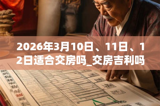 2026年3月10日、11日、12日适合交房吗_交房吉利吗