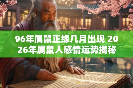 96年属鼠正缘几月出现 2026年属鼠人感情运势揭秘